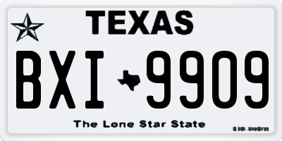 TX license plate BXI9909