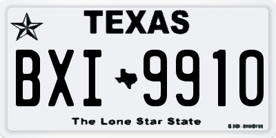 TX license plate BXI9910