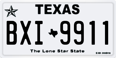 TX license plate BXI9911