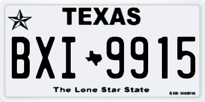 TX license plate BXI9915