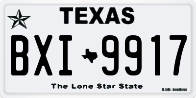 TX license plate BXI9917