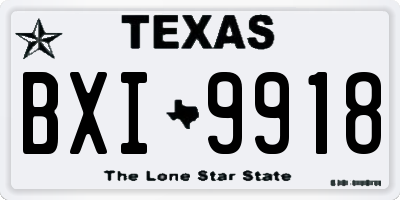 TX license plate BXI9918