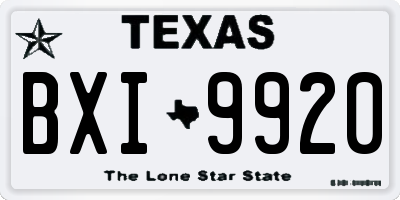 TX license plate BXI9920