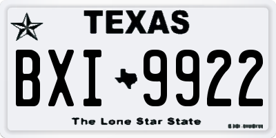 TX license plate BXI9922
