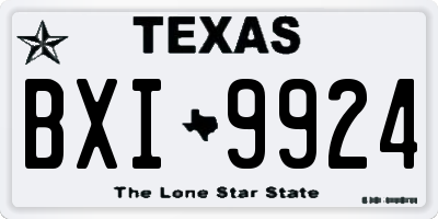 TX license plate BXI9924