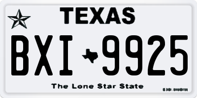 TX license plate BXI9925