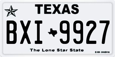 TX license plate BXI9927