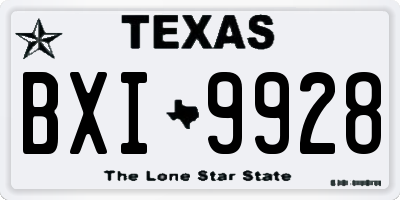 TX license plate BXI9928