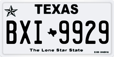 TX license plate BXI9929