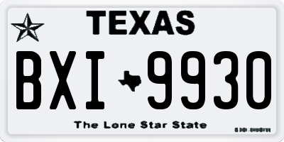 TX license plate BXI9930