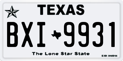 TX license plate BXI9931