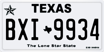TX license plate BXI9934