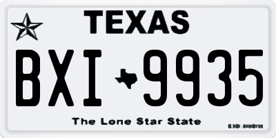 TX license plate BXI9935