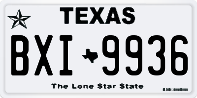 TX license plate BXI9936