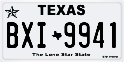 TX license plate BXI9941