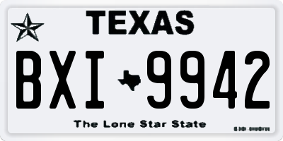 TX license plate BXI9942