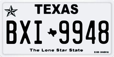 TX license plate BXI9948