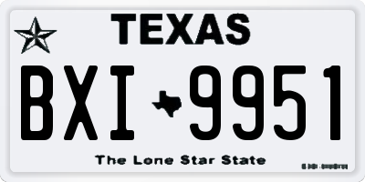 TX license plate BXI9951