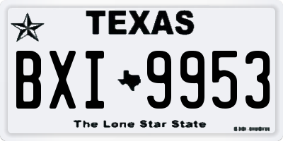 TX license plate BXI9953