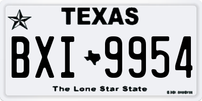 TX license plate BXI9954