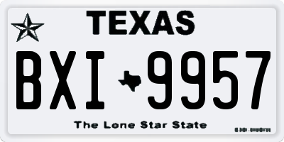 TX license plate BXI9957