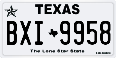 TX license plate BXI9958