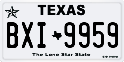 TX license plate BXI9959