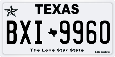 TX license plate BXI9960