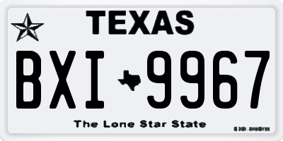 TX license plate BXI9967