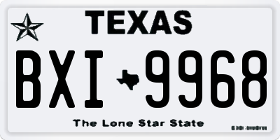TX license plate BXI9968