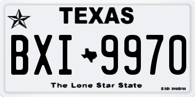 TX license plate BXI9970