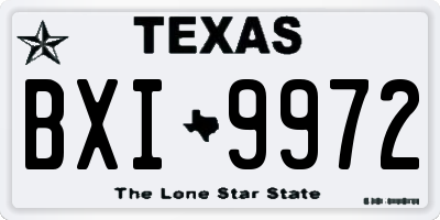 TX license plate BXI9972
