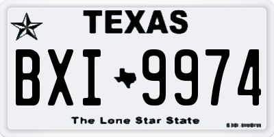 TX license plate BXI9974