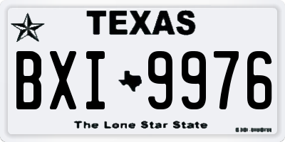 TX license plate BXI9976