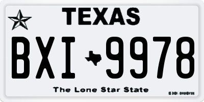 TX license plate BXI9978