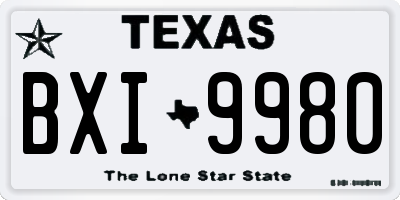 TX license plate BXI9980