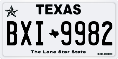 TX license plate BXI9982