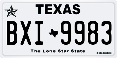 TX license plate BXI9983