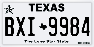 TX license plate BXI9984