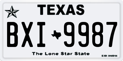 TX license plate BXI9987