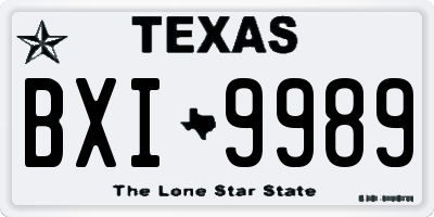 TX license plate BXI9989