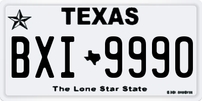 TX license plate BXI9990