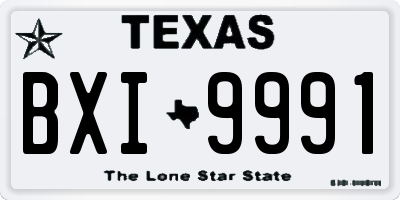 TX license plate BXI9991