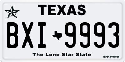 TX license plate BXI9993