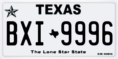 TX license plate BXI9996