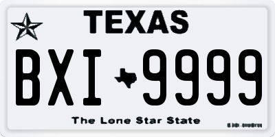 TX license plate BXI9999