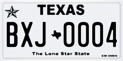 TX license plate BXJ0004