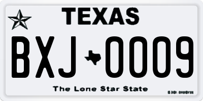 TX license plate BXJ0009