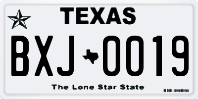 TX license plate BXJ0019