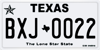 TX license plate BXJ0022